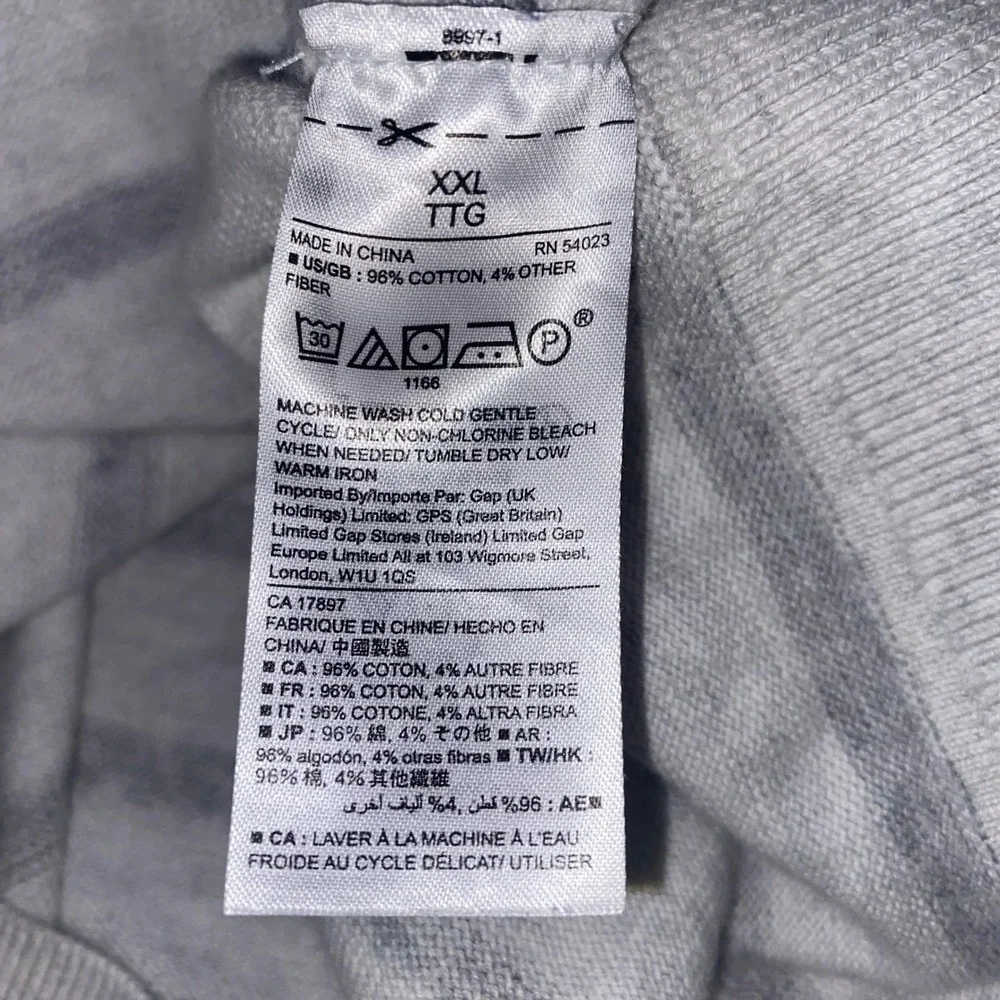 GAP Men's‎ XXL Grey Striped V Neck Sweater Long Sleeve Cotton Blend
